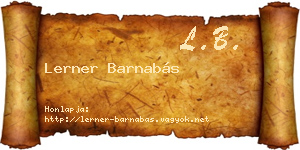 Lerner Barnabás névjegykártya